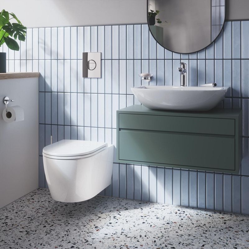 Casa si Gradina - Sanitare - Obiecte sanitare - Accesorii vase de toaleta - Clapeta WC Grohe 38965000, 156 mm, 197 mm, functie eco, verticala, incastrat pentru tip rezervor, Crom - Infinity.ro
