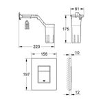 Casa si Gradina - Sanitare - Obiecte sanitare - Accesorii vase de toaleta - Clapeta WC Grohe 38805000, 156 mm, 197 mm, functie eco, verticala, incastrat pentru tip rezervor, Crom - Infinity.ro