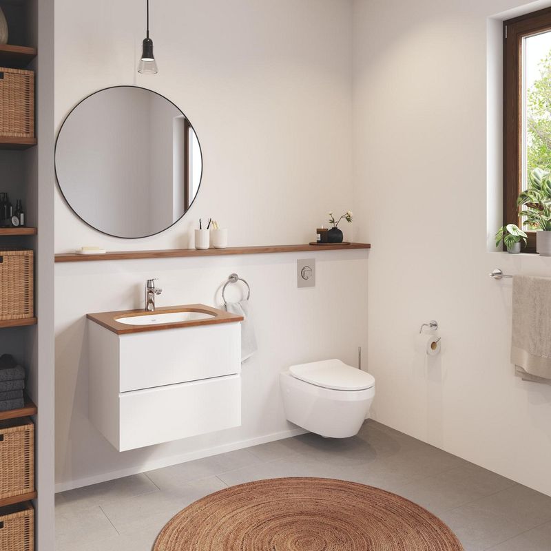 Casa si Gradina - Sanitare - Obiecte sanitare - Accesorii vase de toaleta - Clapeta WC Grohe 37601000, 130 mm, 172 mm, functie eco, verticala, incastrat pentru tip rezervor, Crom - Infinity.ro
