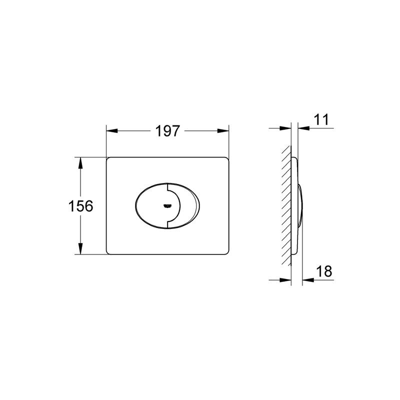 Casa si Gradina - Sanitare - Obiecte sanitare - Accesorii vase de toaleta - Clapeta WC Grohe 38506000, 156 mm, 197 mm, functie eco, orizontala, incastrat pentru tip rezervor, Crom - Infinity.ro