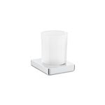 Casa si Gradina - Sanitare - Suporturi si accesorii baie - Accesorii baie - Pahar baie Roca A817021001, 2 orificii instalare, pe perete, metal, sticla, elemente fixare ascunse, Crom - Infinity.ro