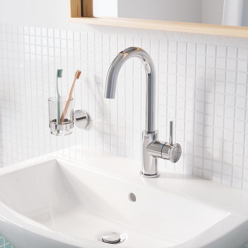 Casa si Gradina - Sanitare - Suporturi si accesorii baie - Accesorii baie - Pahar baie Grohe 41194000, 99 mm, 106 mm, 2 orificii instalare, 150 volum ml, pe perete, sticla, metal, Crom - Infinity.ro