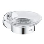 Casa si Gradina - Sanitare - Suporturi si accesorii baie - Suporturi baie - Savoniera Grohe 41193000, 125 mm, 2 orificii instalare, pe perete, sticla, metal, elemente fixare ascunse, Crom - Infinity.ro