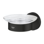 Casa si Gradina - Sanitare - Suporturi si accesorii baie - Suporturi baie - Savoniera Grohe 411932430, 110 mm, 2 orificii instalare, pe perete, metal, sticla, elemente fixare ascunse, Negru - Infinity.ro