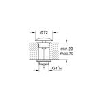 Casa si Gradina - Sanitare - Chiuveta bucatarie si accesorii - Accesorii chiuvete - Ventil lavoar Grohe 65808000, 70 mm, 72 mm, 45 diametru, 1 1/4 diametru montaj, universal, in bideu, in lavoar, Crom - Infinity.ro