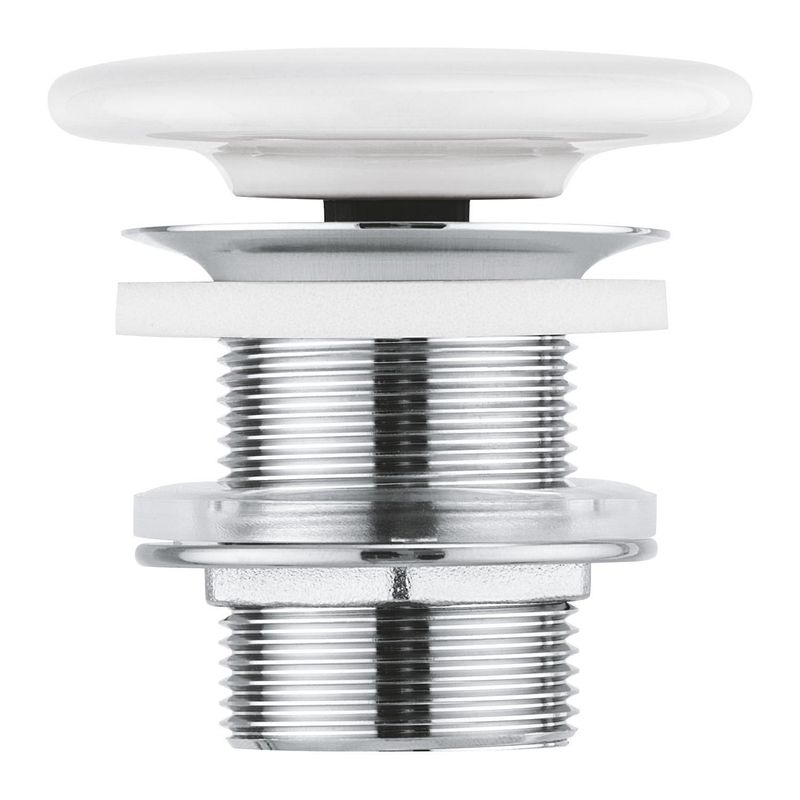 Casa si Gradina - Sanitare - Chiuveta bucatarie si accesorii - Accesorii chiuvete - Ventil lavoar Grohe 49623000, 84 mm, 70 mm, 45 diametru, 1 1/4 diametru montaj, universal, in bideu, in lavoar, Alb - Infinity.ro