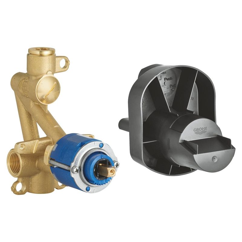 Casa si Gradina - Sanitare - Lavoar baie si accesorii - Accesorii baterii sanitare - Valva incastrat Grohe 33965000, 1 bar, 138 mm, 1 functii palarie dus, 2 nr iesiri, 2 nr intrari, cu diverter - Infinity.ro