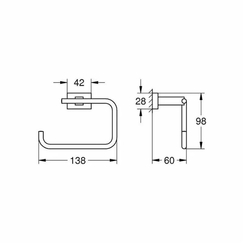 Casa si Gradina - Sanitare - Suporturi si accesorii baie - Suporturi baie - Suport hartie igienica Grohe 40507001, 138 mm, 98 mm, 1 role hartie, 1 orificii instalare, pe perete, Crom - Infinity.ro