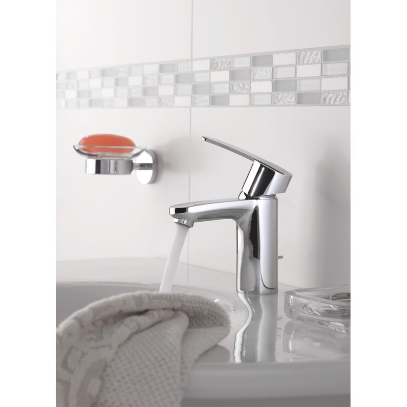Casa si Gradina - Sanitare - Suporturi si accesorii baie - Suporturi baie - Suport sapun Grohe 40444001, 125 mm, 1 orificii instalare, pe perete, sticla, metal, elemente fixare ascunse, Crom - Infinity.ro