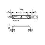 Casa si Gradina - Sanitare - Suporturi si accesorii baie - Suporturi baie - Suport montare Grohe 22501000, 411 mm, 62 mm, 85 mm, pe perete, sense guard produs compatibil, Cupru - Infinity.ro