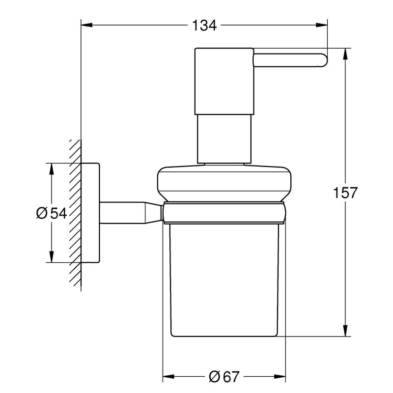 Casa si Gradina - Sanitare - Suporturi si accesorii baie - Suporturi baie - Suport Grohe 40585001, 111 mm, 54 mm, 2 orificii instalare, pe perete, metal, elemente fixare ascunse, Crom - Infinity.ro