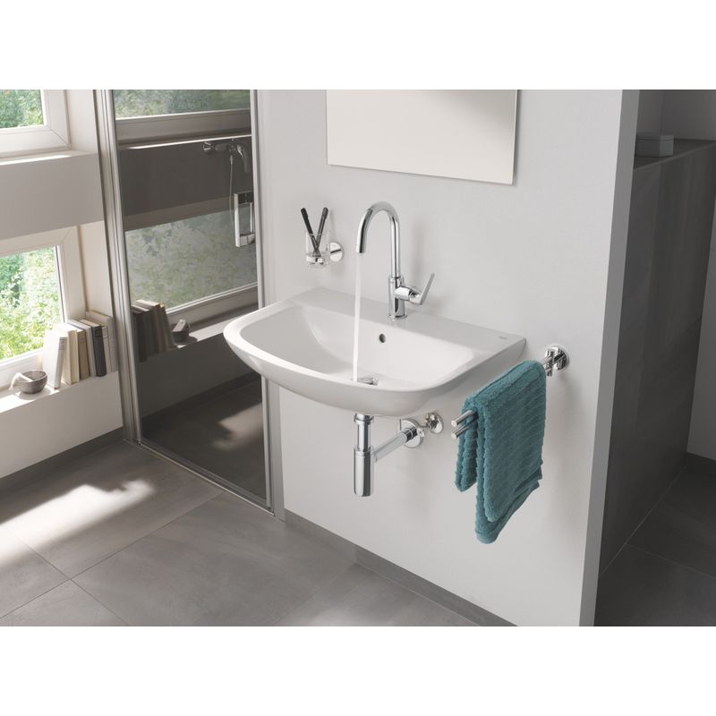 Casa si Gradina - Sanitare - Suporturi si accesorii baie - Suporturi baie - Suport Grohe 40585001, 111 mm, 54 mm, 2 orificii instalare, pe perete, metal, elemente fixare ascunse, Crom - Infinity.ro