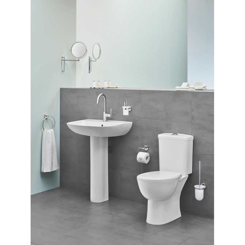 Casa si Gradina - Sanitare - Suporturi si accesorii baie - Suporturi baie - Suport Grohe 40585001, 111 mm, 54 mm, 2 orificii instalare, pe perete, metal, elemente fixare ascunse, Crom - Infinity.ro