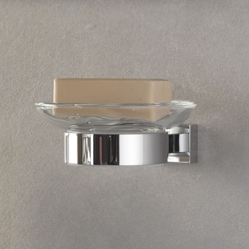 Casa si Gradina - Sanitare - Suporturi si accesorii baie - Suporturi baie - Suport Grohe 40508001, 107 mm, 42 mm, 2 orificii instalare, pe perete, metal, elemente fixare ascunse, Crom - Infinity.ro