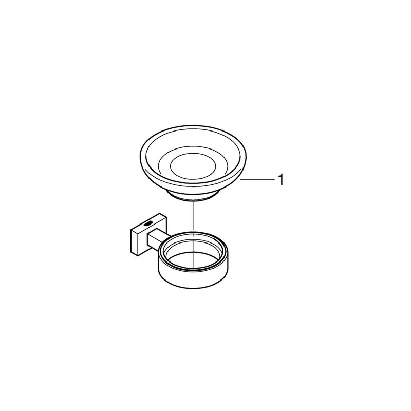 Casa si Gradina - Sanitare - Suporturi si accesorii baie - Suporturi baie - Suport sapun Grohe 40754001, 110 mm, 1 orificii instalare, pe perete, sticla, metal, elemente fixare ascunse, Crom - Infinity.ro