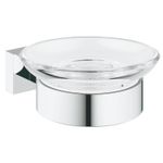 Casa si Gradina - Sanitare - Suporturi si accesorii baie - Suporturi baie - Suport sapun Grohe 40754001, 110 mm, 1 orificii instalare, pe perete, sticla, metal, elemente fixare ascunse, Crom - Infinity.ro