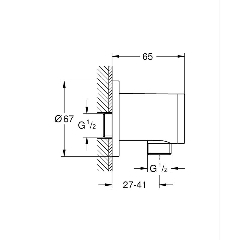 Casa si Gradina - Sanitare - Cazi si cabine de dus - Coloane si seturi de dus - Cot iesire dus Grohe 286712431, 65 mm, 67 mm, 1/2 diametru filet iesire, 1/2 diametru filet alimentare, Negru - Infinity.ro