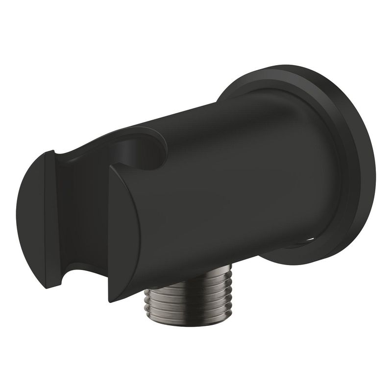 Casa si Gradina - Sanitare - Cazi si cabine de dus - Coloane si seturi de dus - Cot iesire dus Grohe 266582430, 86 mm, 48 mm, 1/2 diametru filet iesire, 1/2 diametru filet alimentare, Negru - Infinity.ro