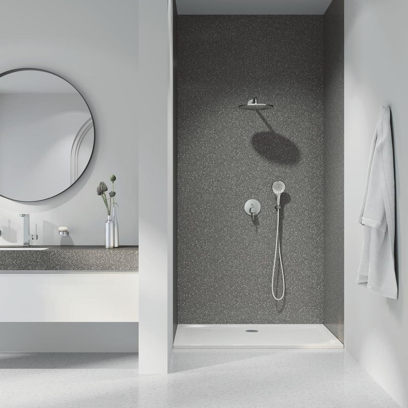 Casa si Gradina - Sanitare - Cazi si cabine de dus - Coloane si seturi de dus - Cot iesire dus Grohe 26658000, 86 mm, 48 mm, 1/2 diametru filet iesire, 1/2 diametru filet alimentare, Crom - Infinity.ro