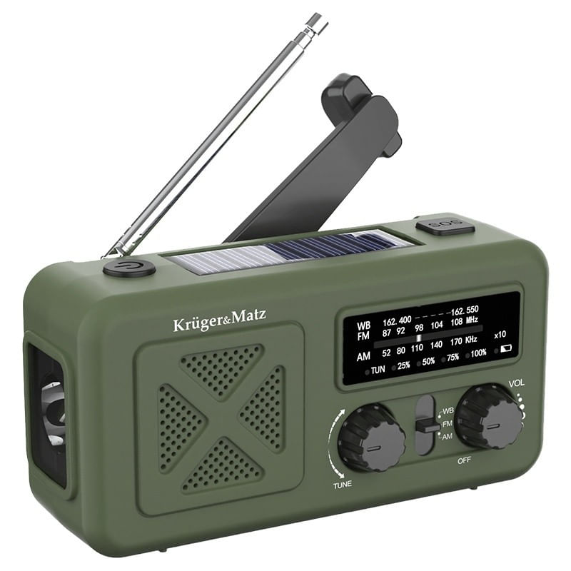 TV, Audio-Video si Foto - Portabile audio - Radio - Radio multifunctional cu incarcare solara, 2000MAH, Panou solar, Dinam, powerbank, lanterna, - Infinity.ro