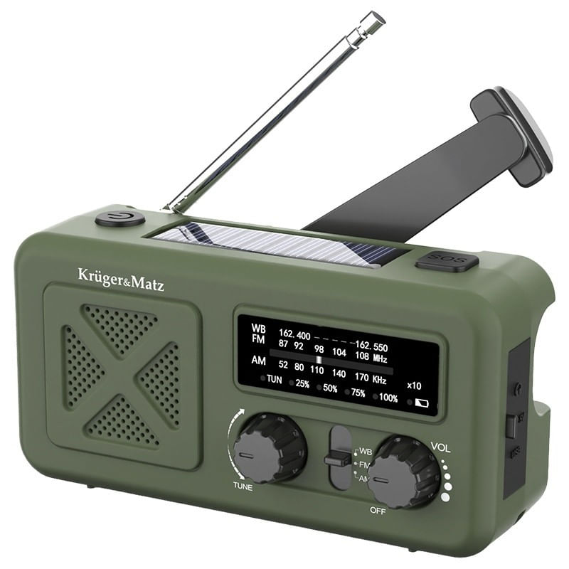 TV, Audio-Video si Foto - Portabile audio - Radio - Radio multifunctional cu incarcare solara, 2000MAH, Panou solar, Dinam, powerbank, lanterna, - Infinity.ro