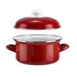 Casa si Gradina - Bucatarie si vesela - Vase pentru gatit - Oale si cratite - Cratita emailata bordo cu capac, 18 cm, 2 litri - Infinity.ro