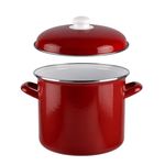 Casa si Gradina - Bucatarie si vesela - Vase pentru gatit - Oale si cratite - Oala emailata bordo cu capac, 16 cm, 2 litri - Infinity.ro