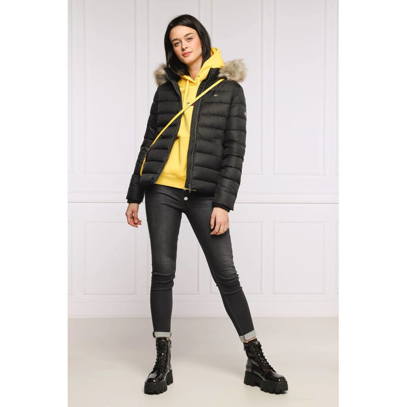 Fashion, accesorii si bijuterii - Femei - Imbracaminte femei - Jachete si geci femei - Geaca dama Tommy Hilfiger din puf DW0DW08588 Negru XS INTL - Infinity.ro