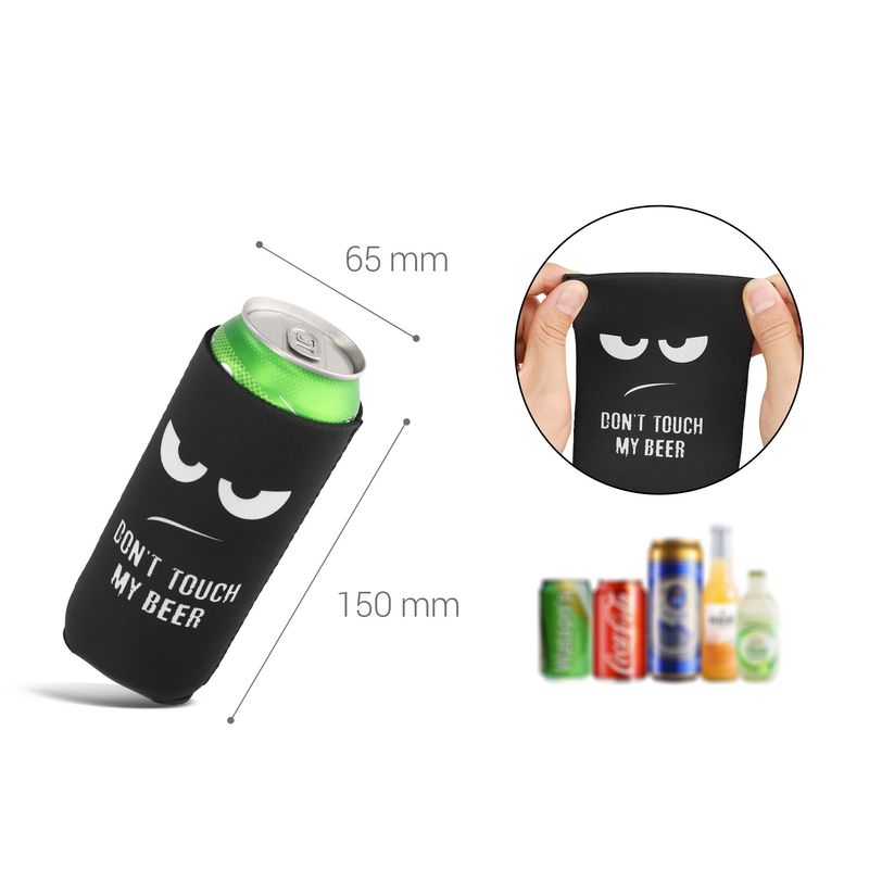 Casa si Gradina - Bucatarie si vesela - Cani si pahare - Sticle - Set 2 huse termoizolante universale Kwmobile pentru sticle, neopren, alb si negru - Infinity.ro