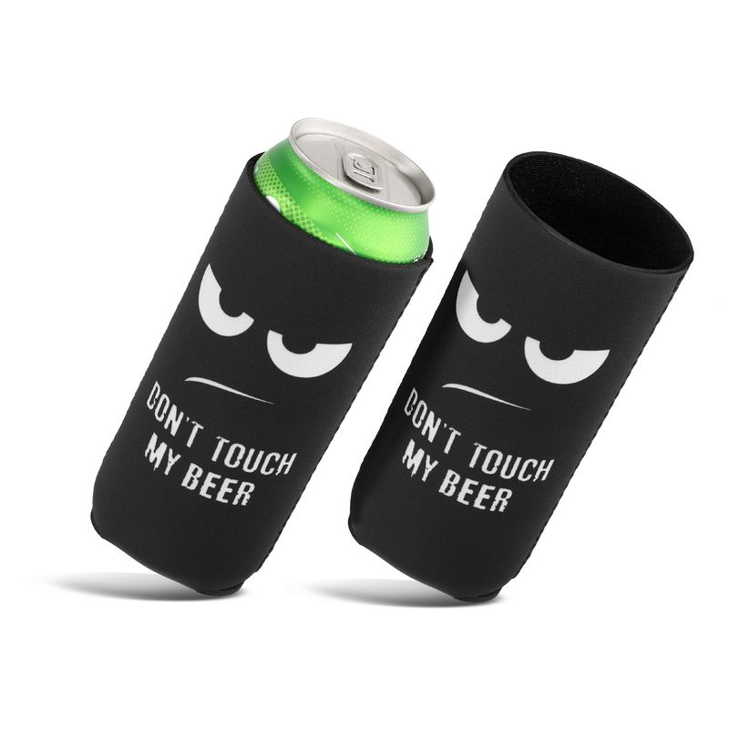 Casa si Gradina - Bucatarie si vesela - Cani si pahare - Sticle - Set 2 huse termoizolante universale Kwmobile pentru sticle, neopren, alb si negru - Infinity.ro