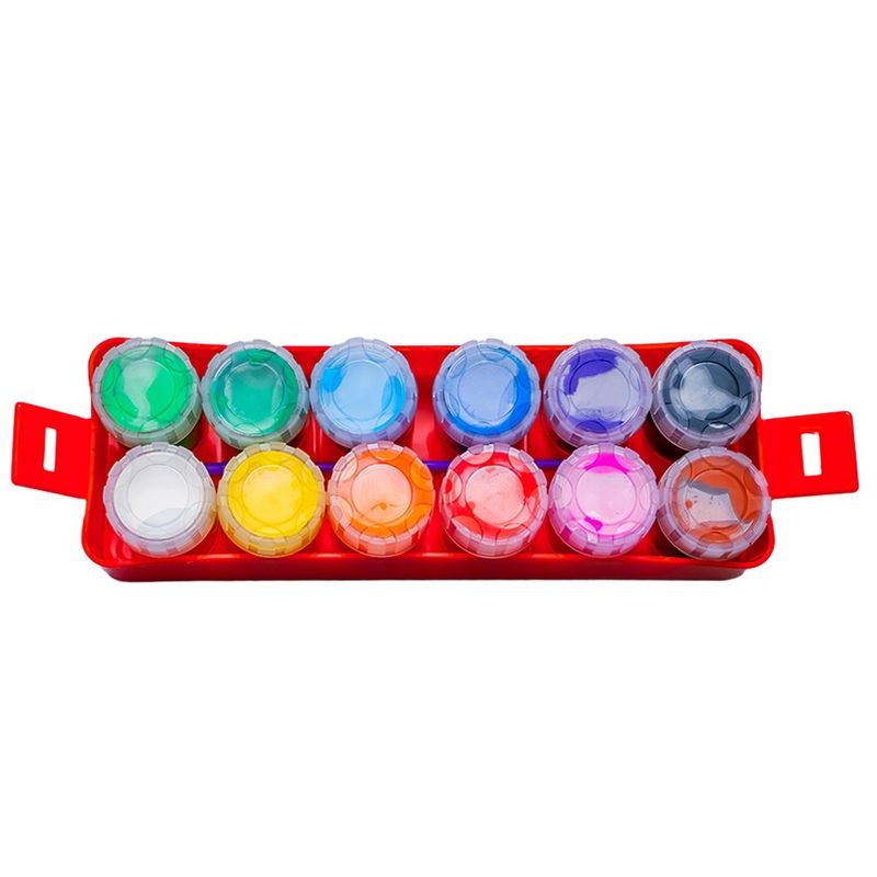 Carti si Birotica - Rechizite - Pictura si desen - Acuarele si culori - Culori Tempera Lavabile NEBO, 12 Culori x 15g, Recipiente Plastice cu Capac Infiletat - Infinity.ro