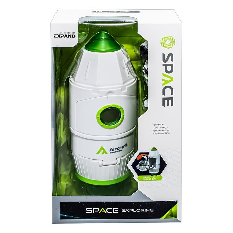 Jucarii, Copii si Bebe - Jucarii si jocuri - Jucarii & jocuri educative - Jucarii interactive - Nava Spatiala de Jucarie cu Lumini si Sunete, Figurina Astronaut Mobil, Usa Rabataila si Baterii Incluse, 18.5 cm - Infinity.ro