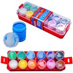 Carti si Birotica - Rechizite - Pictura si desen - Acuarele si culori - Culori Tempera Lavabile NEBO, 12 Culori x 15g, Recipiente Plastice cu Capac Infiletat - Infinity.ro