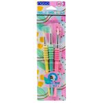 Carti si Birotica - Rechizite - Pictura si desen - Pensule si accesorii pictura - Set 3 Pensule Pictura NEBO cu Varf Rotund Sintetic, Grip Confortabil din Spuma, Manere culori Pastel - Infinity.ro