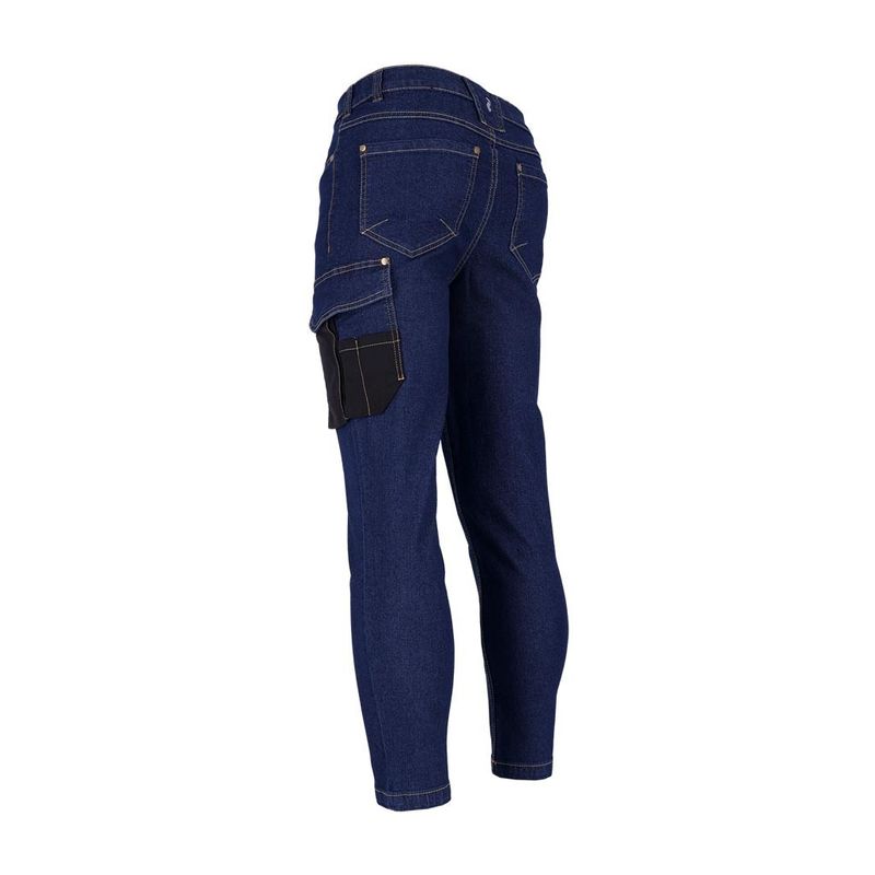 Casa si Gradina - Constructii - Echipamente de lucru - Imbracaminte protectia muncii - Pantaloni de lucru dama, talie flexibila, denim elastic cu intarituri Cordura, Jeans-L727 Albastru 36 - Infinity.ro