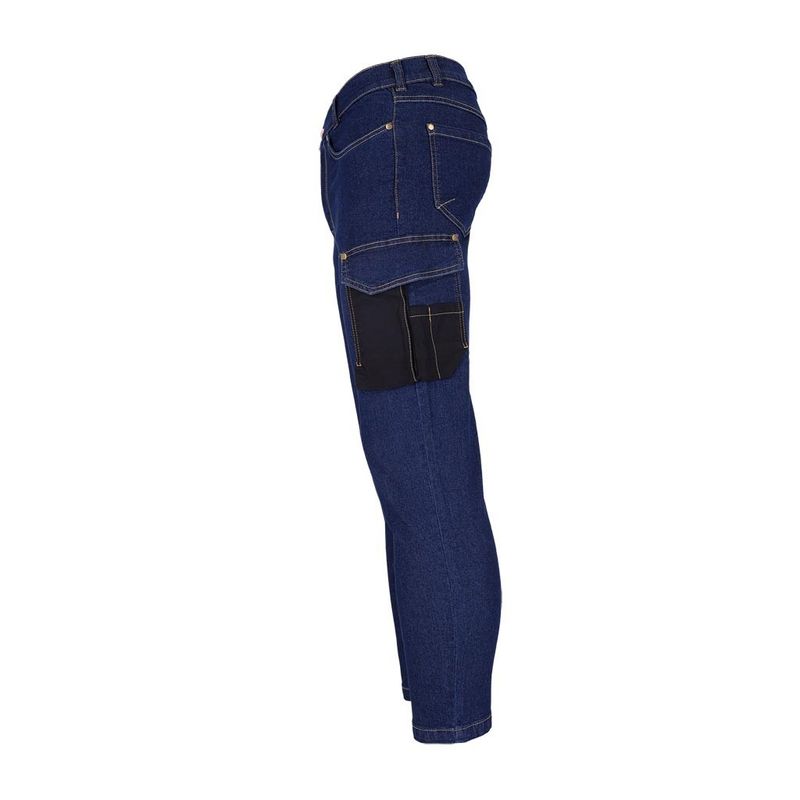 Casa si Gradina - Constructii - Echipamente de lucru - Imbracaminte protectia muncii - Pantaloni de lucru dama, talie flexibila, denim elastic cu intarituri Cordura, Jeans-L727 Albastru 36 - Infinity.ro