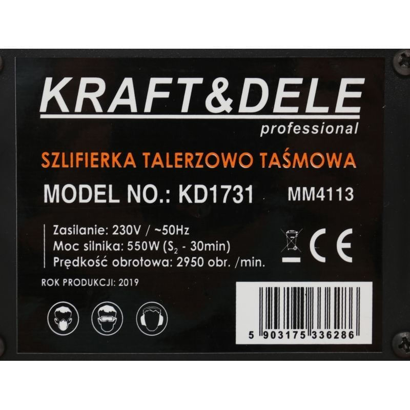 Casa si Gradina - Constructii - Scule electrice si accesorii - Slefuitoare - Masina de slefuit cu banda, 550W, KD1731, Kraft&Dele - Infinity.ro