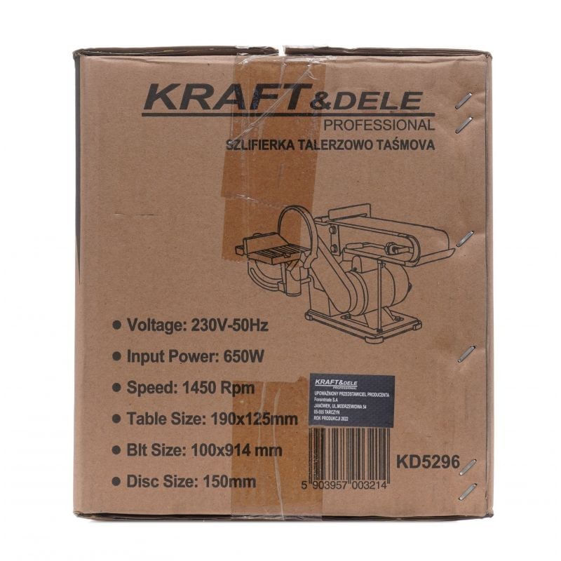 Casa si Gradina - Constructii - Scule electrice si accesorii - Slefuitoare - Slefuitor cu disc-curea, Kraft&dele, 650w, galben, kd5296 - Infinity.ro