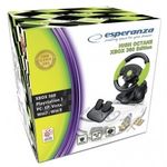 PC, gaming si accesorii - Gaming - Accesorii gaming - Controlere, Volane si Casti gaming - Volan gaming cu pedale, Esperanza, Xbox360, PS3, PC, Negru/Verde - Infinity.ro