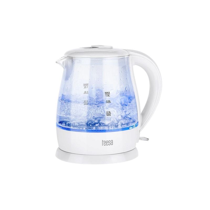 Electronice si Electrocasnice - Electrocasnice bucatarie - Preparare bauturi - Fierbatoare de apa - Fierbator electric cordless, Capacitate 1 l, putere 1630 W, cana gradata, Alb - Infinity.ro