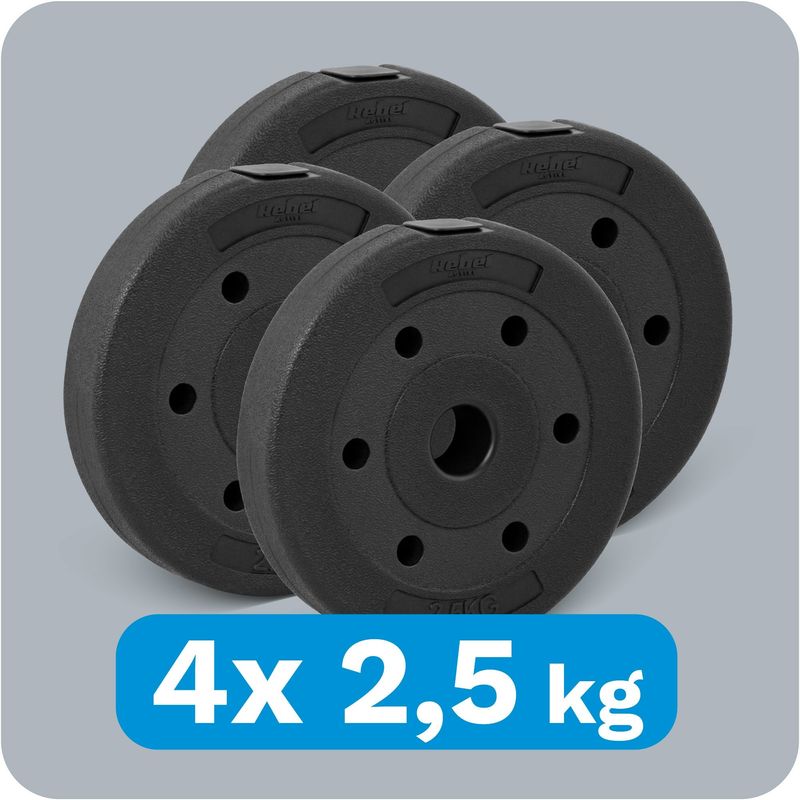 Sport si Outdoor - Fitness - Greutati si echipament - Greutati - Set 10 greutati, Rebel, 10 kg, Negru - Infinity.ro