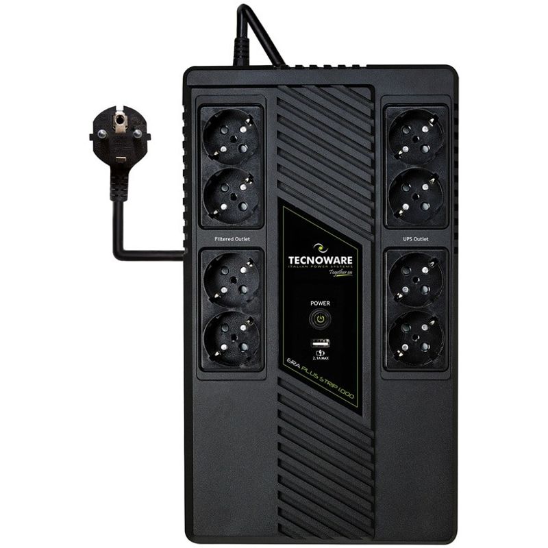 Casa si Gradina - Electrice - Accesorii electrice - Stabilizatoare tensiune si ups - UPS, TECNOWARE, ERA PLUS STRIP 1000, 1000VA/700W, Tehnologie Line Interactive Plus, AVR, 8 Prize Schuko - Infinity.ro
