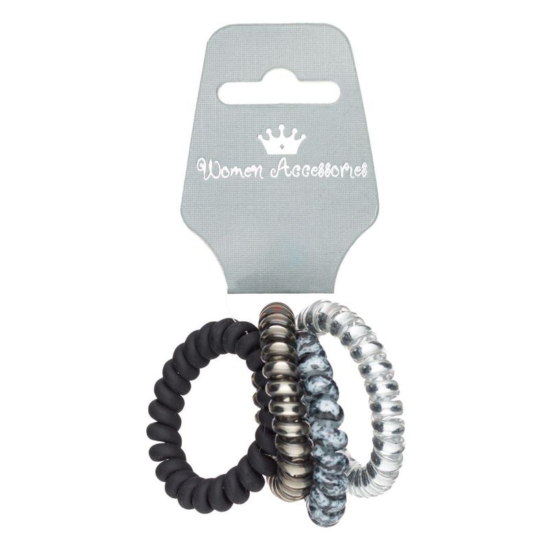 Fashion, accesorii si bijuterii - Femei - Accesorii femei - Accesorii pentru par femei - Set 4 Elastice de Par din Plastic, Finisaj Mat si Shiny, Multicolor - Infinity.ro