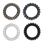 Fashion, accesorii si bijuterii - Femei - Accesorii femei - Accesorii pentru par femei - Set 4 Elastice de Par din Plastic, Finisaj Mat si Shiny, Multicolor - Infinity.ro