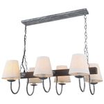 Casa si Gradina - Corpuri si surse de iluminat - Lustre si pendule - Lustra Epoca 6 KL6397, 6xE14, argintiu + bej, metal + textil, stil modern clasic, Klausen - Infinity.ro