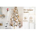 Casa si Gradina - Constructii - Scari si accesorii interioare - Scari aluminiu/ otel - Scara pliabila, cu 3 trepte late, suport triunghiular, maxim 150 kg, antiderapant, Alb/Negru, 36x60x78.5CM - Infinity.ro