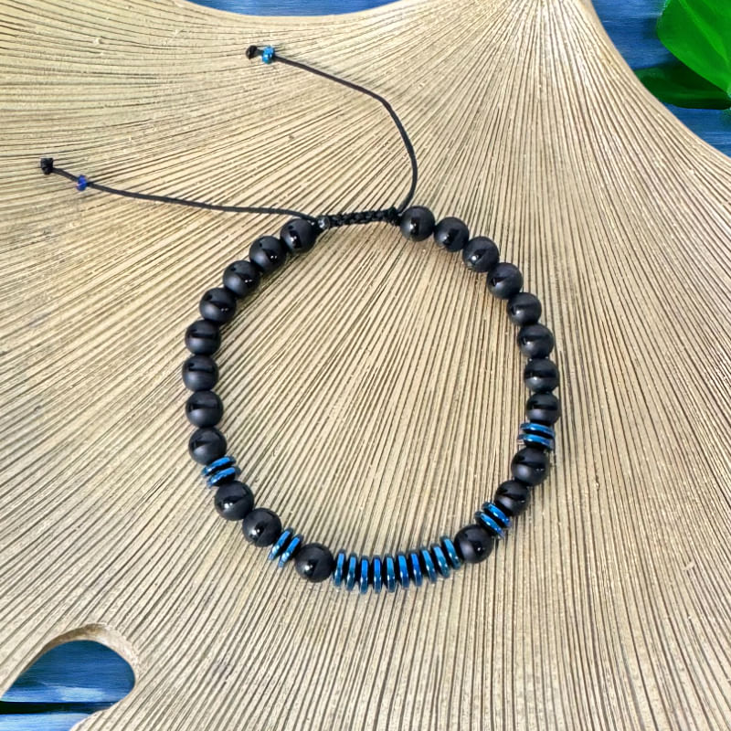 Fashion, accesorii si bijuterii - Barbati - Bijuterii barbati - Bratari barbati - Bratara barbati snur Jude din cristale de Agat si Hematit - Infinity.ro