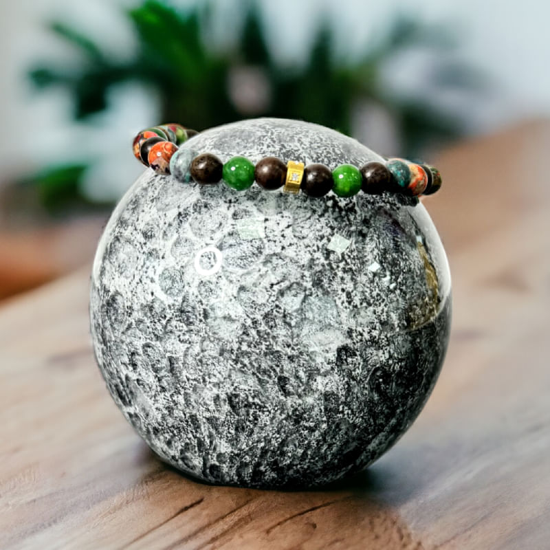 Fashion, accesorii si bijuterii - Barbati - Bijuterii barbati - Bratari barbati - Bratara barbati colorata Dalmar din margele Emperor Stone si Lemn de Santal - Infinity.ro