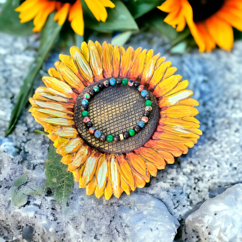 Fashion, accesorii si bijuterii - Barbati - Bijuterii barbati - Bratari barbati - Bratara barbati colorata Dalmar din margele Emperor Stone si Lemn de Santal - Infinity.ro