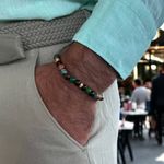 Fashion, accesorii si bijuterii - Barbati - Bijuterii barbati - Bratari barbati - Bratara barbati colorata Dalmar din margele Emperor Stone si Lemn de Santal - Infinity.ro